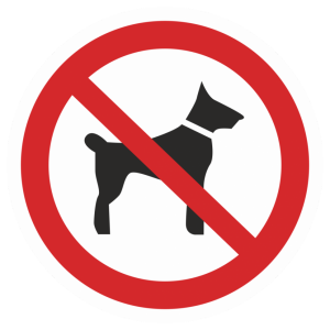Наклейка P-14 «Запрещается вход (проход) с животными»
